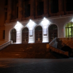 Просвещения, главный корпус ЮРГТУ (НПИ) ночью