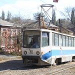 Улица Орджоникидзе. Трамвай под номером 202