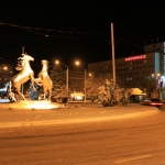 Площадь Юбилейная ночью