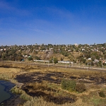 Вид на место, где располагался городской пляж на реке Аксай