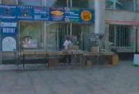 Продажа аудиокассет и CD-дисков перед Домом Быта, улица Московская